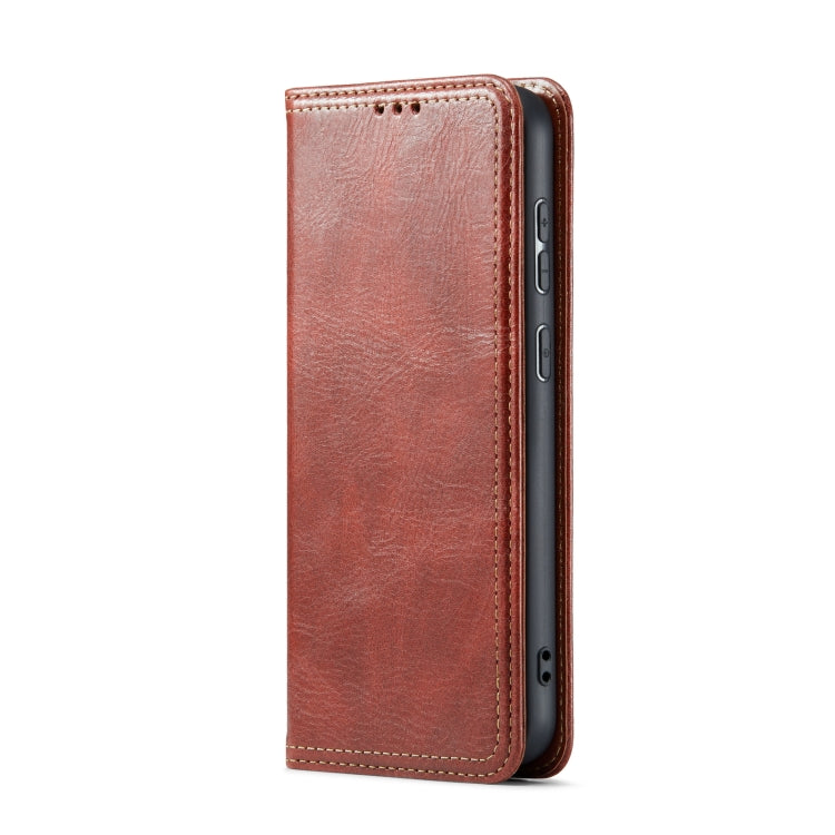 For Samsung Galaxy S23+ 5G FIERRE SHANN Vintage Bark Texture Wallet Leather Phone Case