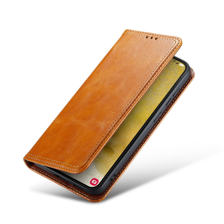 For Samsung Galaxy S23+ 5G FIERRE SHANN Vintage Bark Texture Wallet Leather Phone Case