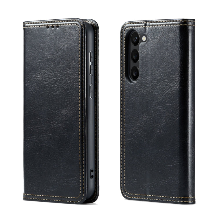 For Samsung Galaxy S23+ 5G FIERRE SHANN Vintage Bark Texture Wallet Leather Phone Case