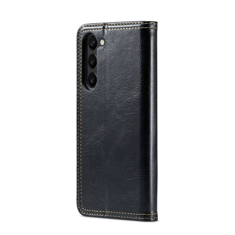 For Samsung Galaxy S23+ 5G FIERRE SHANN Vintage Bark Texture Wallet Leather Phone Case