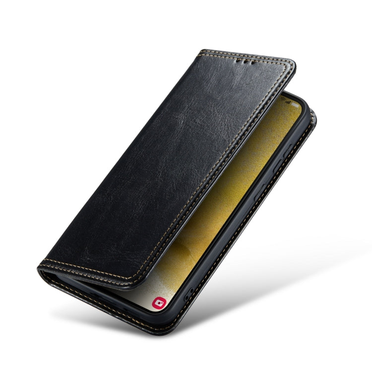 For Samsung Galaxy S23+ 5G FIERRE SHANN Vintage Bark Texture Wallet Leather Phone Case