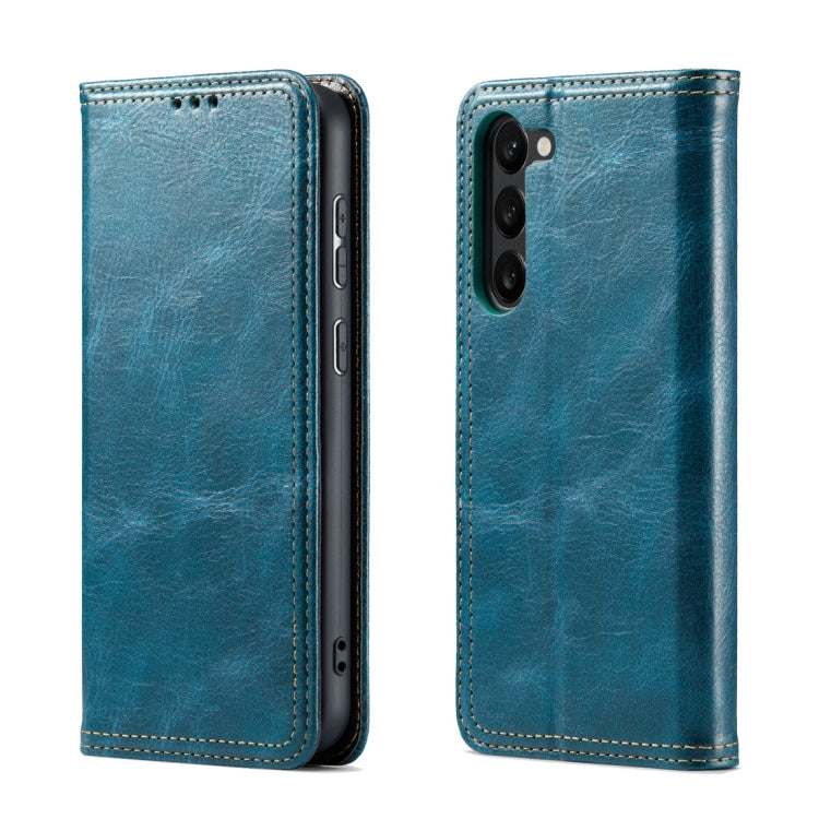 For Samsung Galaxy S23+ 5G FIERRE SHANN Vintage Bark Texture Wallet Leather Phone Case