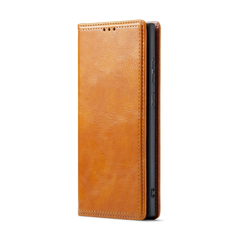 For Samsung Galaxy S23 Ultra 5G FIERRE SHANN Vintage Bark Texture Wallet Leather Phone Case
