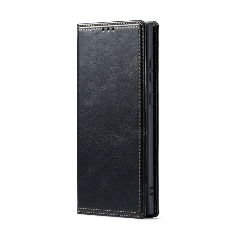 For Samsung Galaxy S23 Ultra 5G FIERRE SHANN Vintage Bark Texture Wallet Leather Phone Case