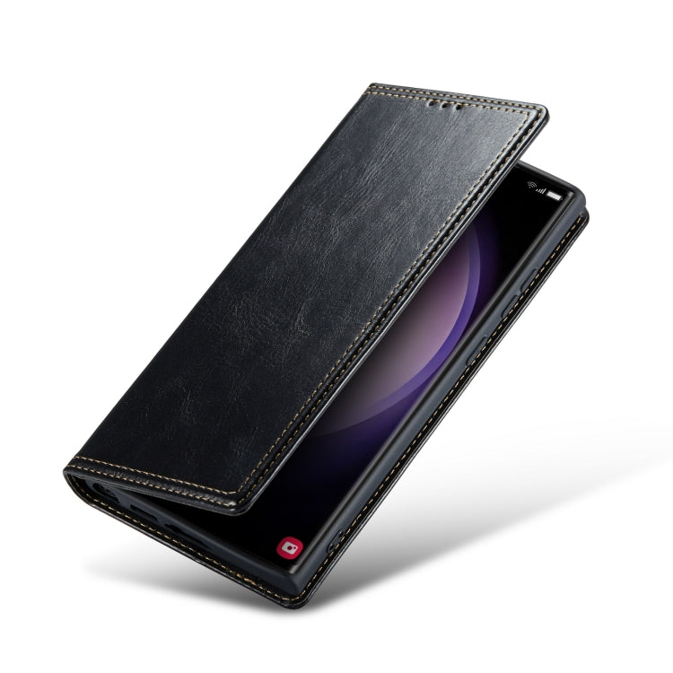 For Samsung Galaxy S23 Ultra 5G FIERRE SHANN Vintage Bark Texture Wallet Leather Phone Case
