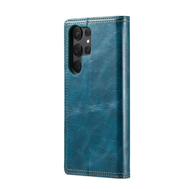 For Samsung Galaxy S23 Ultra 5G FIERRE SHANN Vintage Bark Texture Wallet Leather Phone Case