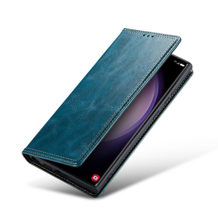 For Samsung Galaxy S23 Ultra 5G FIERRE SHANN Vintage Bark Texture Wallet Leather Phone Case