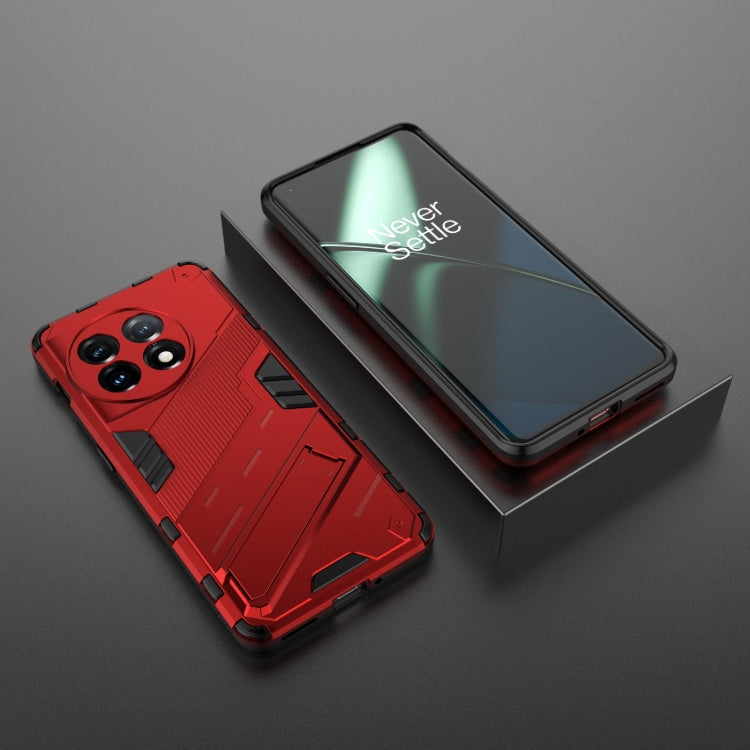 For OnePlus 11 5G Punk Armor 2 in 1 PC + TPU Shockproof Phone Case with Invisible Holder