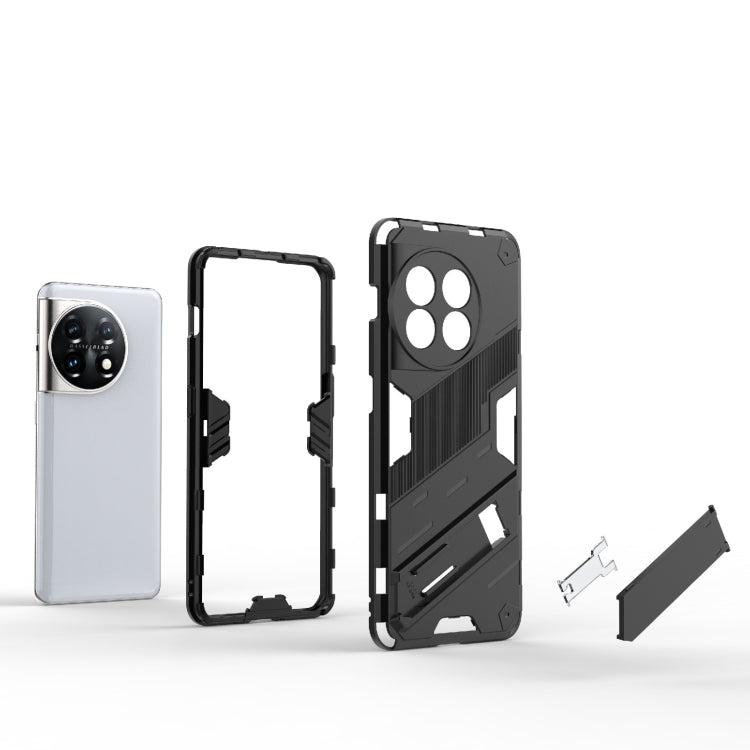 For OnePlus 11 5G Punk Armor 2 in 1 PC + TPU Shockproof Phone Case with Invisible Holder