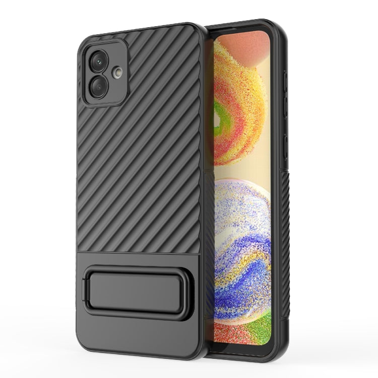 For Samsung Galaxy A04 4G Wavy Texture TPU Phone Case with Lens Film
