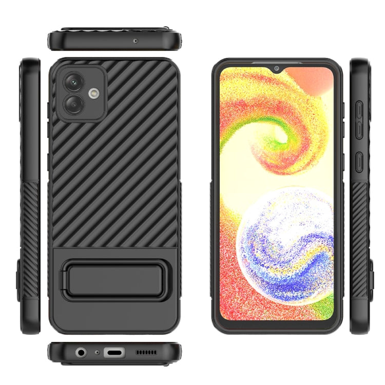 For Samsung Galaxy A04 4G Wavy Texture TPU Phone Case with Lens Film