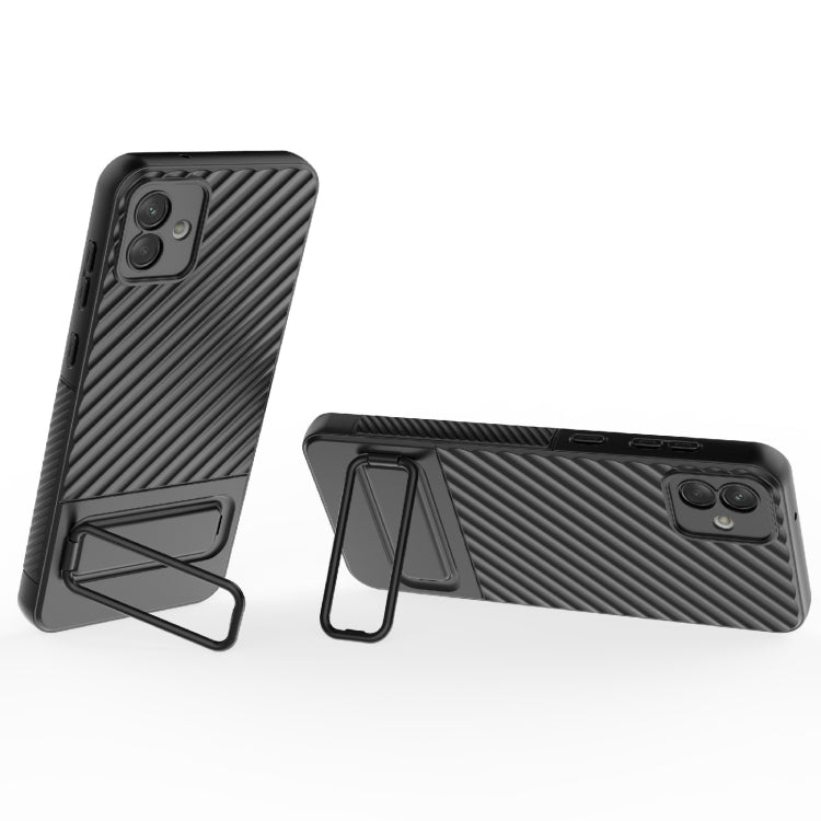 For Samsung Galaxy A04 4G Wavy Texture TPU Phone Case with Lens Film