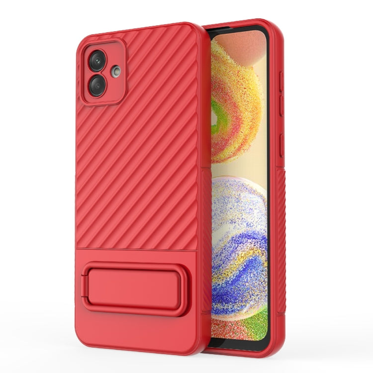 For Samsung Galaxy A04 4G Wavy Texture TPU Phone Case with Lens Film