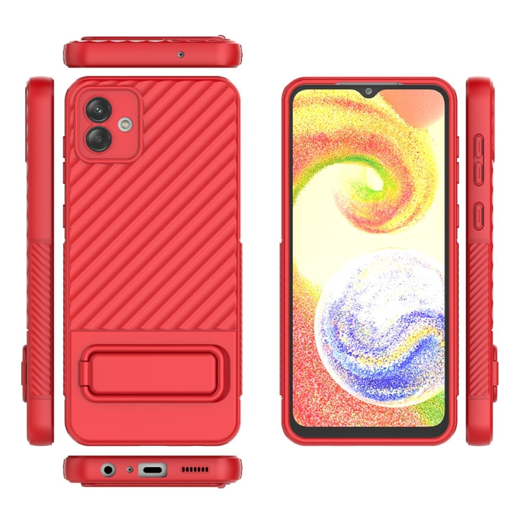 For Samsung Galaxy A04 4G Wavy Texture TPU Phone Case with Lens Film
