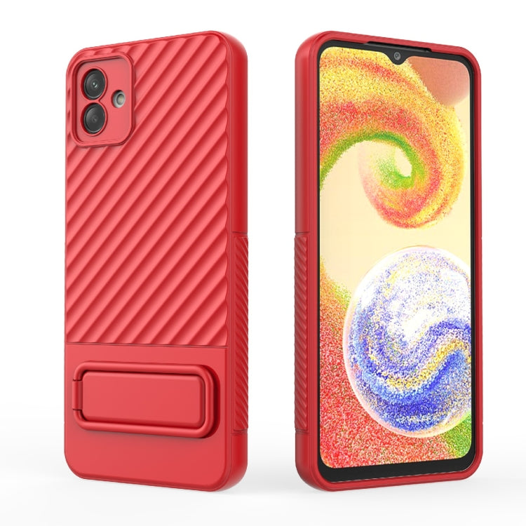 For Samsung Galaxy A04 4G Wavy Texture TPU Phone Case with Lens Film