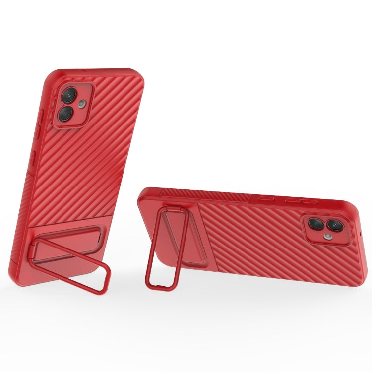 For Samsung Galaxy A04 4G Wavy Texture TPU Phone Case with Lens Film