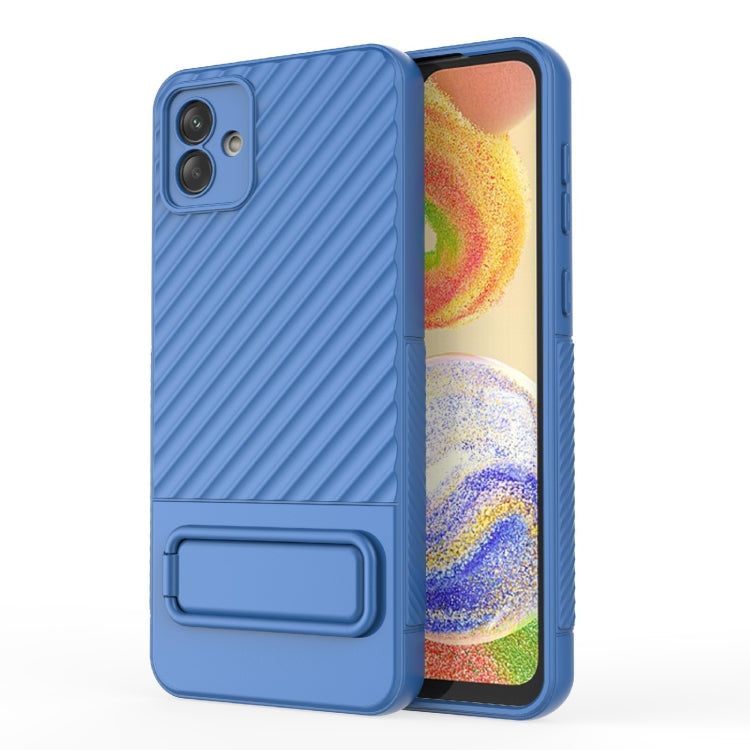 For Samsung Galaxy A04 4G Wavy Texture TPU Phone Case with Lens Film