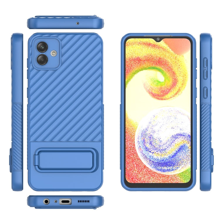 For Samsung Galaxy A04 4G Wavy Texture TPU Phone Case with Lens Film