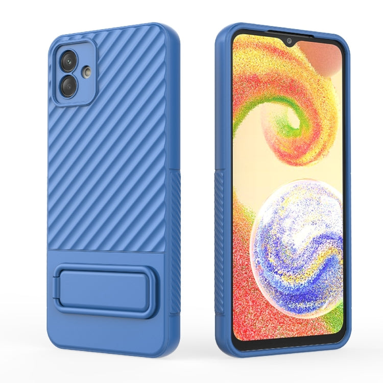 For Samsung Galaxy A04 4G Wavy Texture TPU Phone Case with Lens Film