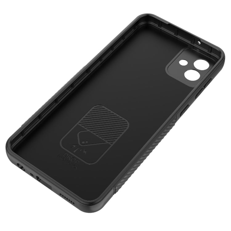 For Samsung Galaxy A04 4G Wavy Texture TPU Phone Case with Lens Film
