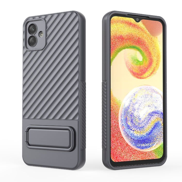 For Samsung Galaxy A04 4G Wavy Texture TPU Phone Case with Lens Film