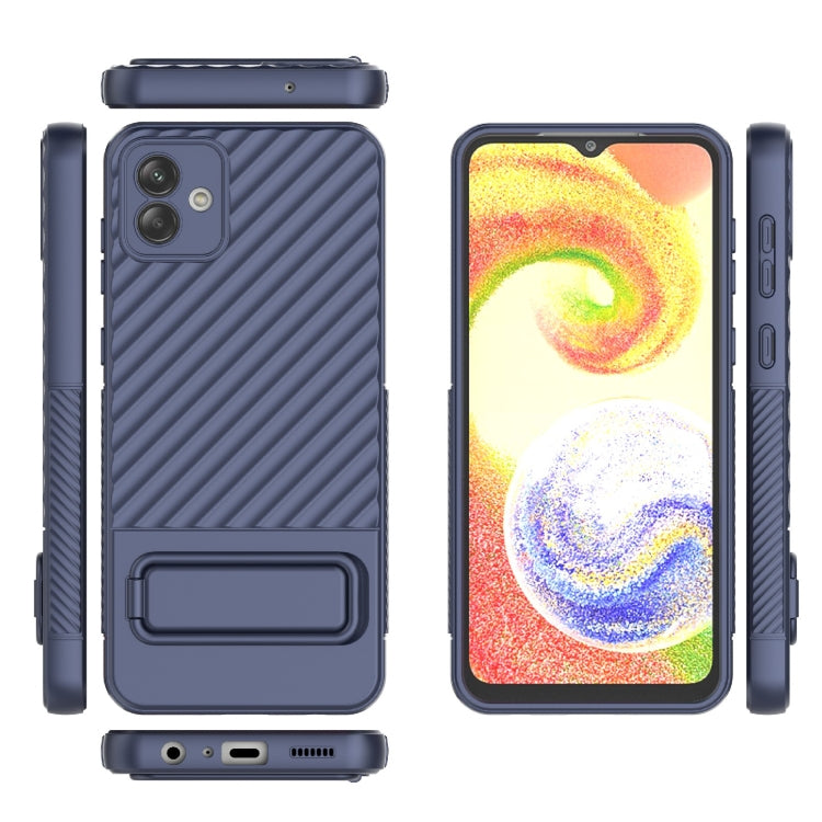 For Samsung Galaxy A04 4G Wavy Texture TPU Phone Case with Lens Film