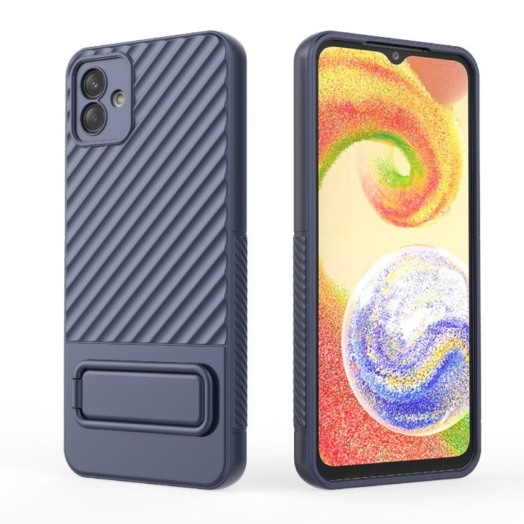 For Samsung Galaxy A04 4G Wavy Texture TPU Phone Case with Lens Film