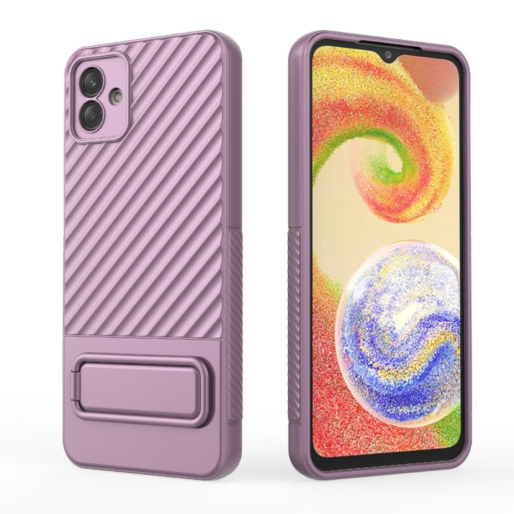 For Samsung Galaxy A04 4G Wavy Texture TPU Phone Case with Lens Film