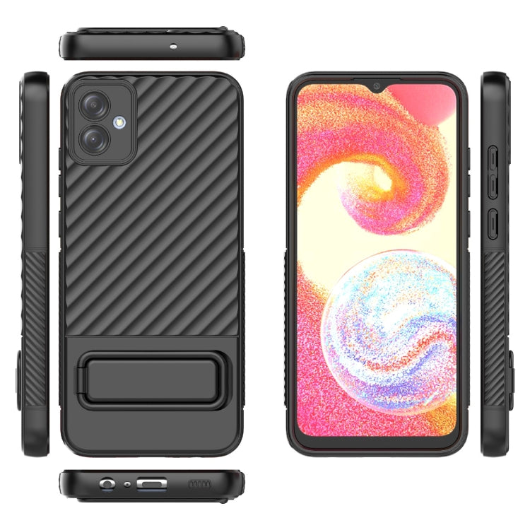 For Samsung Galaxy A04e 4G Wavy Texture TPU Phone Case with Lens Film