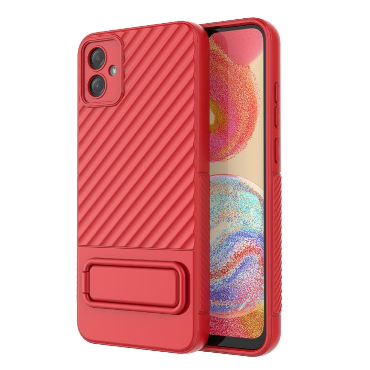 For Samsung Galaxy A04e 4G Wavy Texture TPU Phone Case with Lens Film