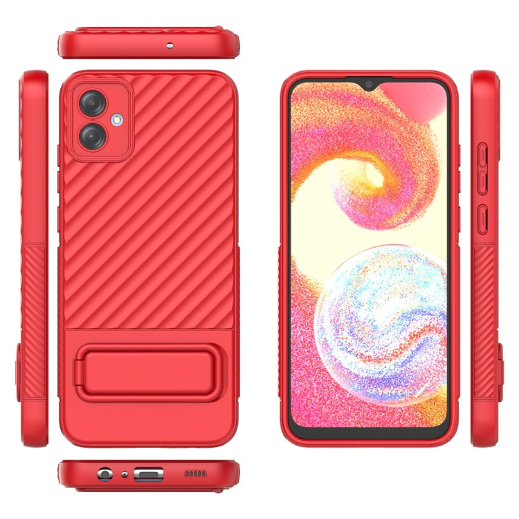 For Samsung Galaxy A04e 4G Wavy Texture TPU Phone Case with Lens Film