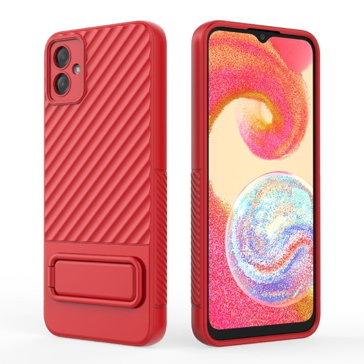 For Samsung Galaxy A04e 4G Wavy Texture TPU Phone Case with Lens Film