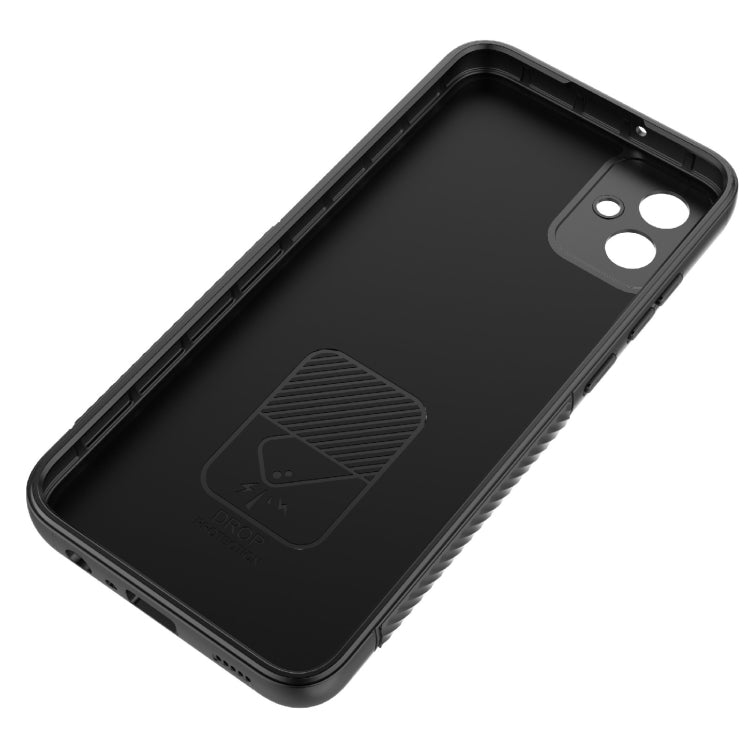 For Samsung Galaxy A04e 4G Wavy Texture TPU Phone Case with Lens Film
