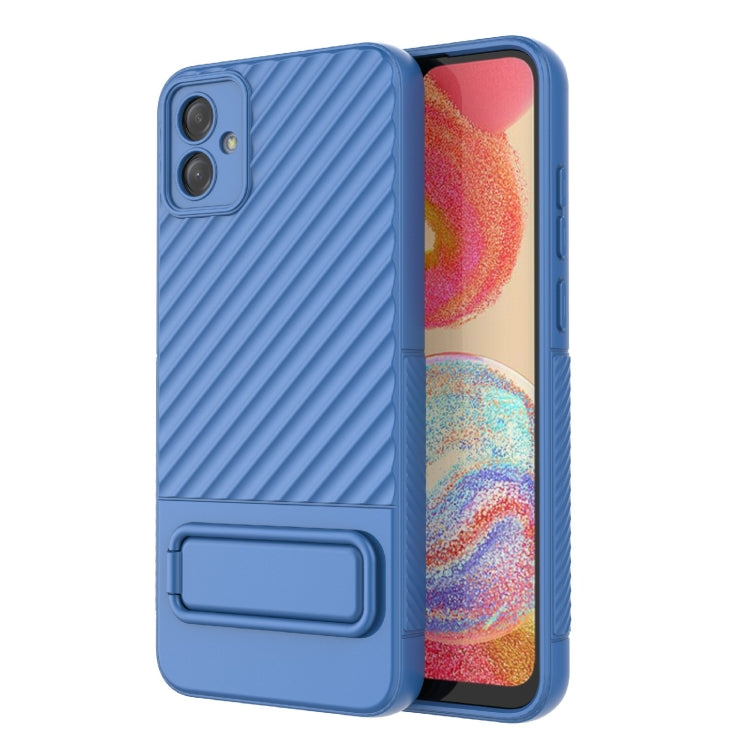 For Samsung Galaxy A04e 4G Wavy Texture TPU Phone Case with Lens Film