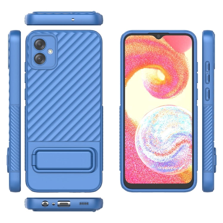 For Samsung Galaxy A04e 4G Wavy Texture TPU Phone Case with Lens Film