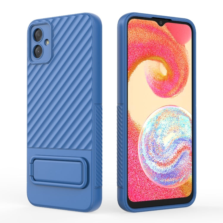 For Samsung Galaxy A04e 4G Wavy Texture TPU Phone Case with Lens Film