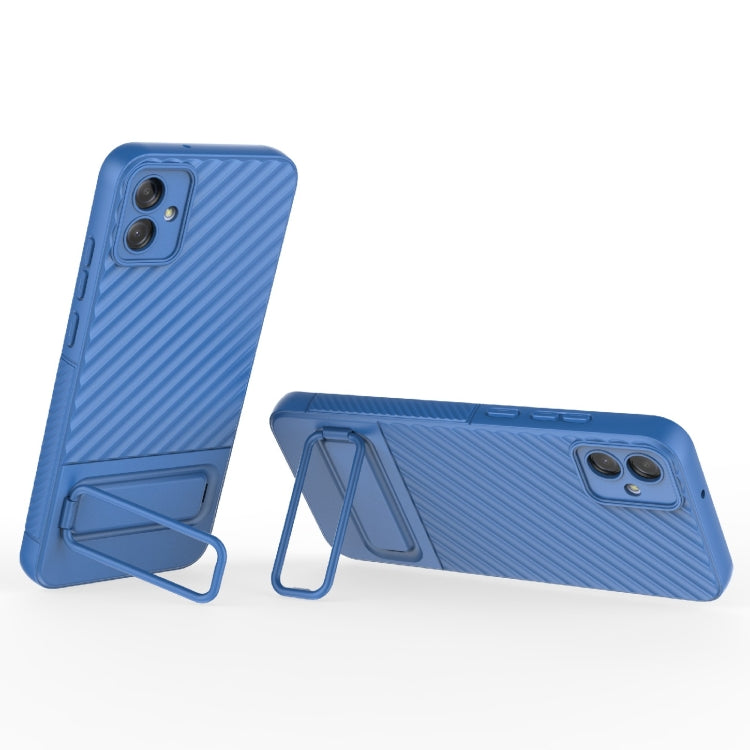 For Samsung Galaxy A04e 4G Wavy Texture TPU Phone Case with Lens Film