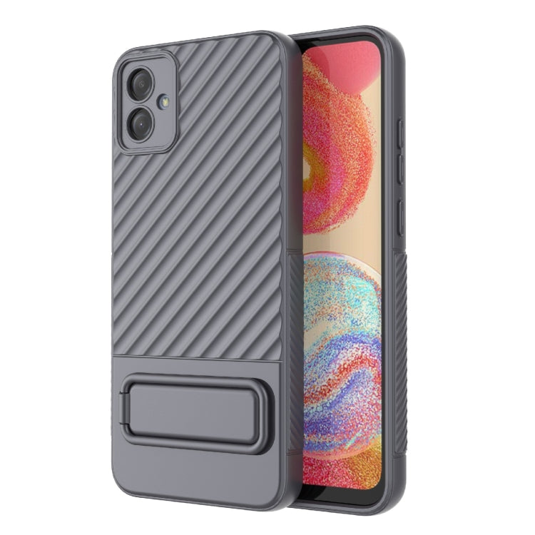 For Samsung Galaxy A04e 4G Wavy Texture TPU Phone Case with Lens Film