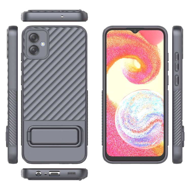 For Samsung Galaxy A04e 4G Wavy Texture TPU Phone Case with Lens Film