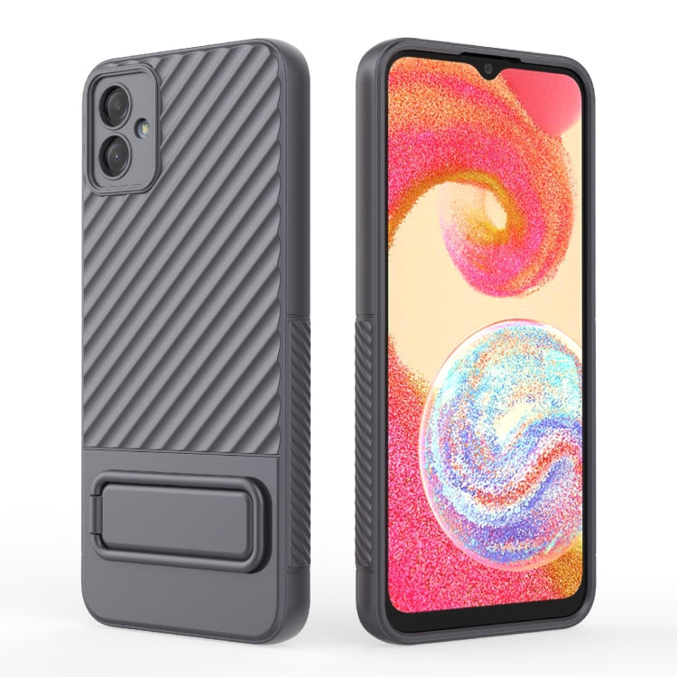 For Samsung Galaxy A04e 4G Wavy Texture TPU Phone Case with Lens Film