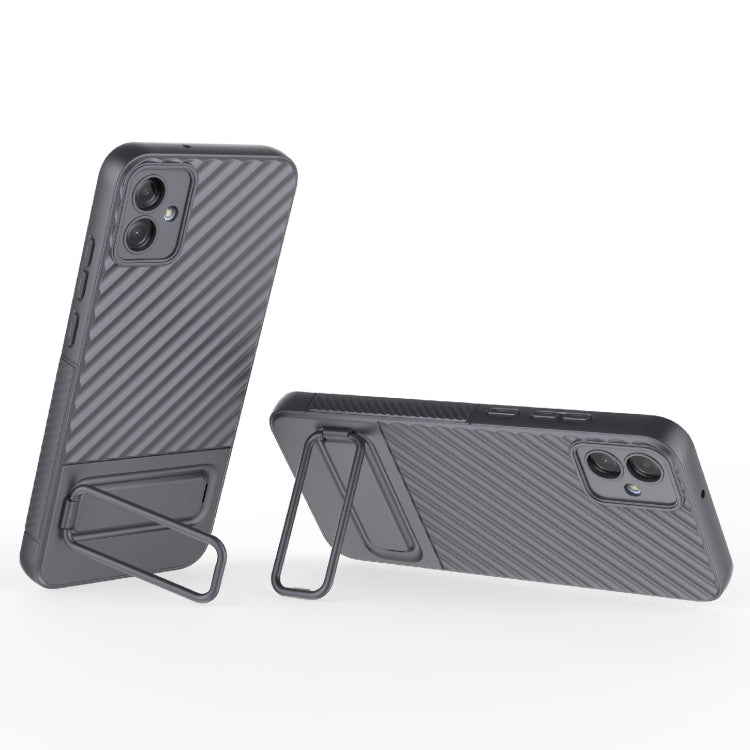 For Samsung Galaxy A04e 4G Wavy Texture TPU Phone Case with Lens Film