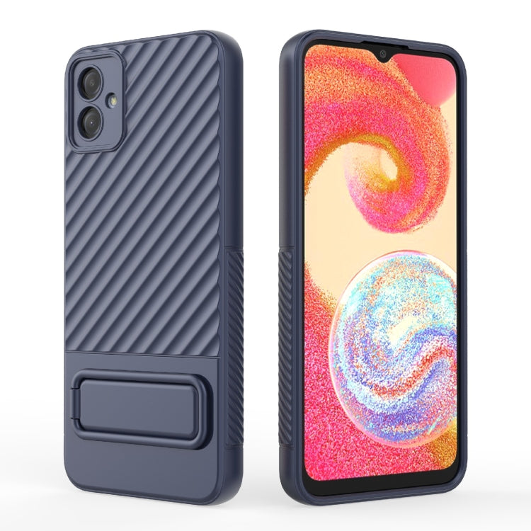 For Samsung Galaxy A04e 4G Wavy Texture TPU Phone Case with Lens Film