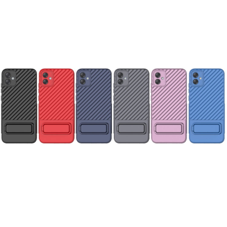 For Samsung Galaxy A04e 4G Wavy Texture TPU Phone Case with Lens Film