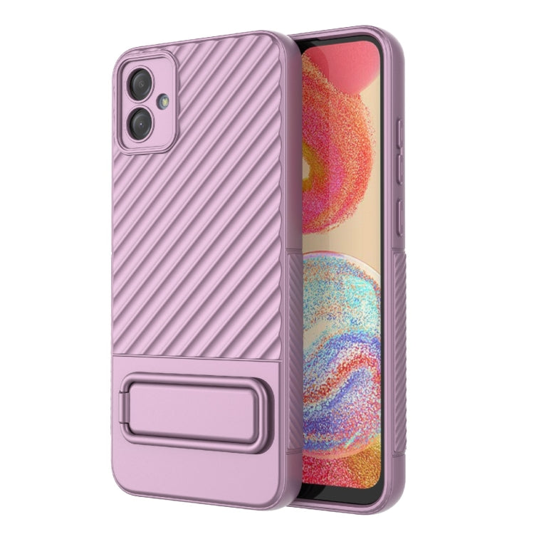 For Samsung Galaxy A04e 4G Wavy Texture TPU Phone Case with Lens Film