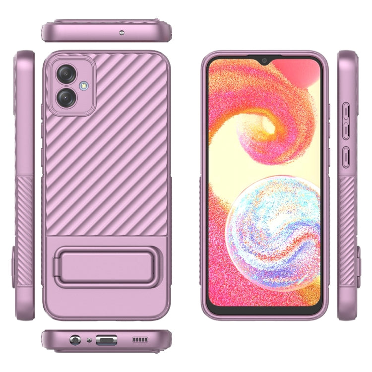 For Samsung Galaxy A04e 4G Wavy Texture TPU Phone Case with Lens Film