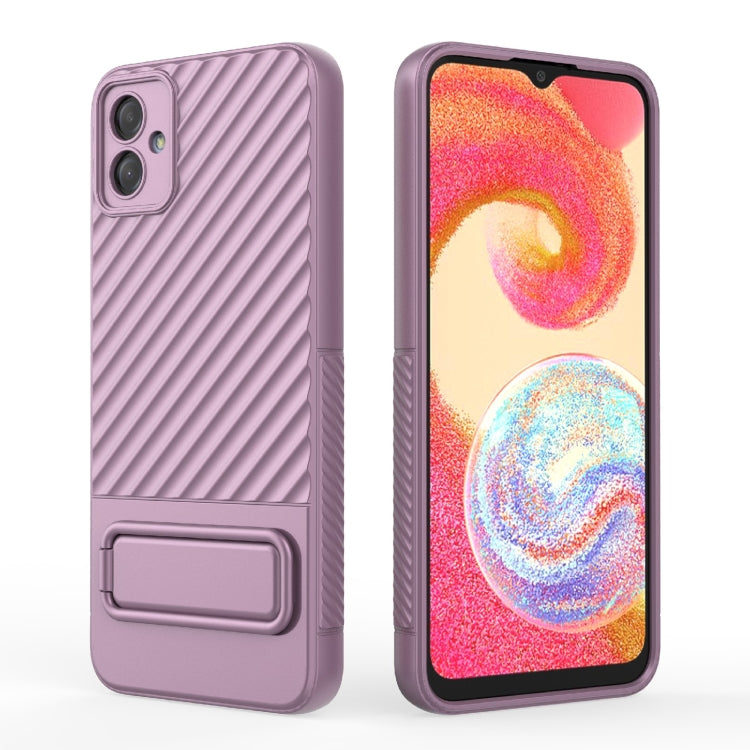 For Samsung Galaxy A04e 4G Wavy Texture TPU Phone Case with Lens Film