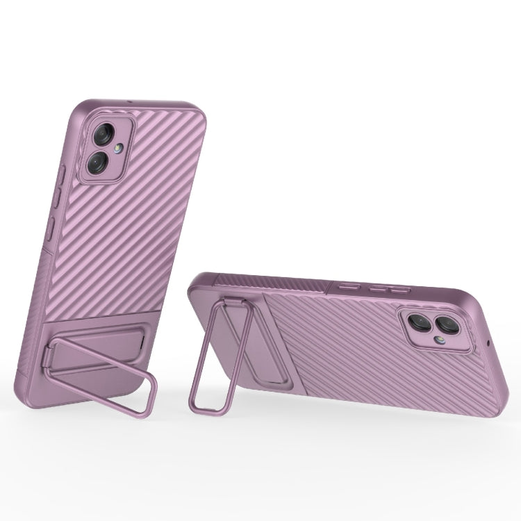 For Samsung Galaxy A04e 4G Wavy Texture TPU Phone Case with Lens Film
