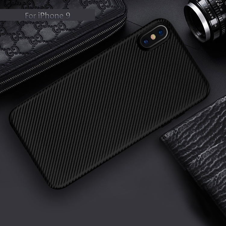 For iPhone XR Carbon Fiber Texture Shockproof TPU Protective Case