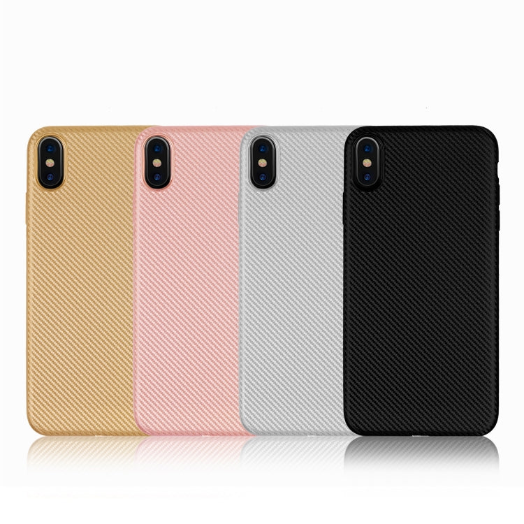For iPhone XR Carbon Fiber Texture Shockproof TPU Protective Case