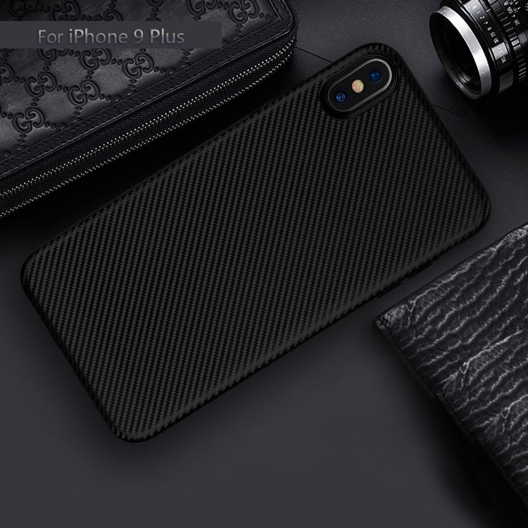 For iPhone XS Max Carbon Fiber Texture Shockproof TPU Protective Case